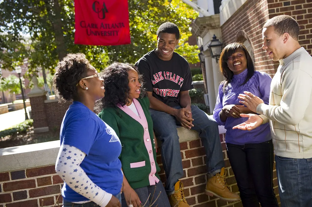 Clark Atlanta students gathered on campus