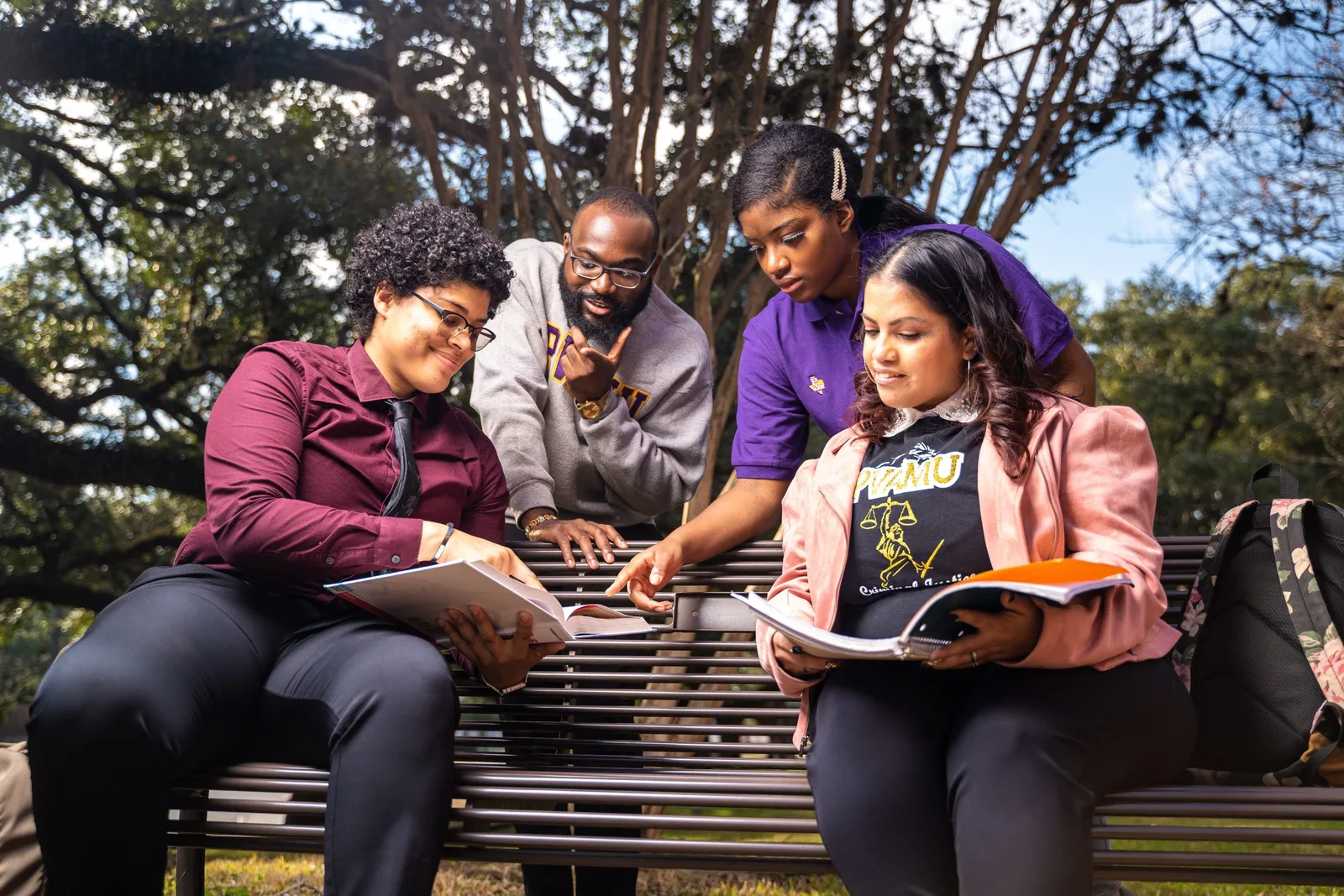 Campus students talking together