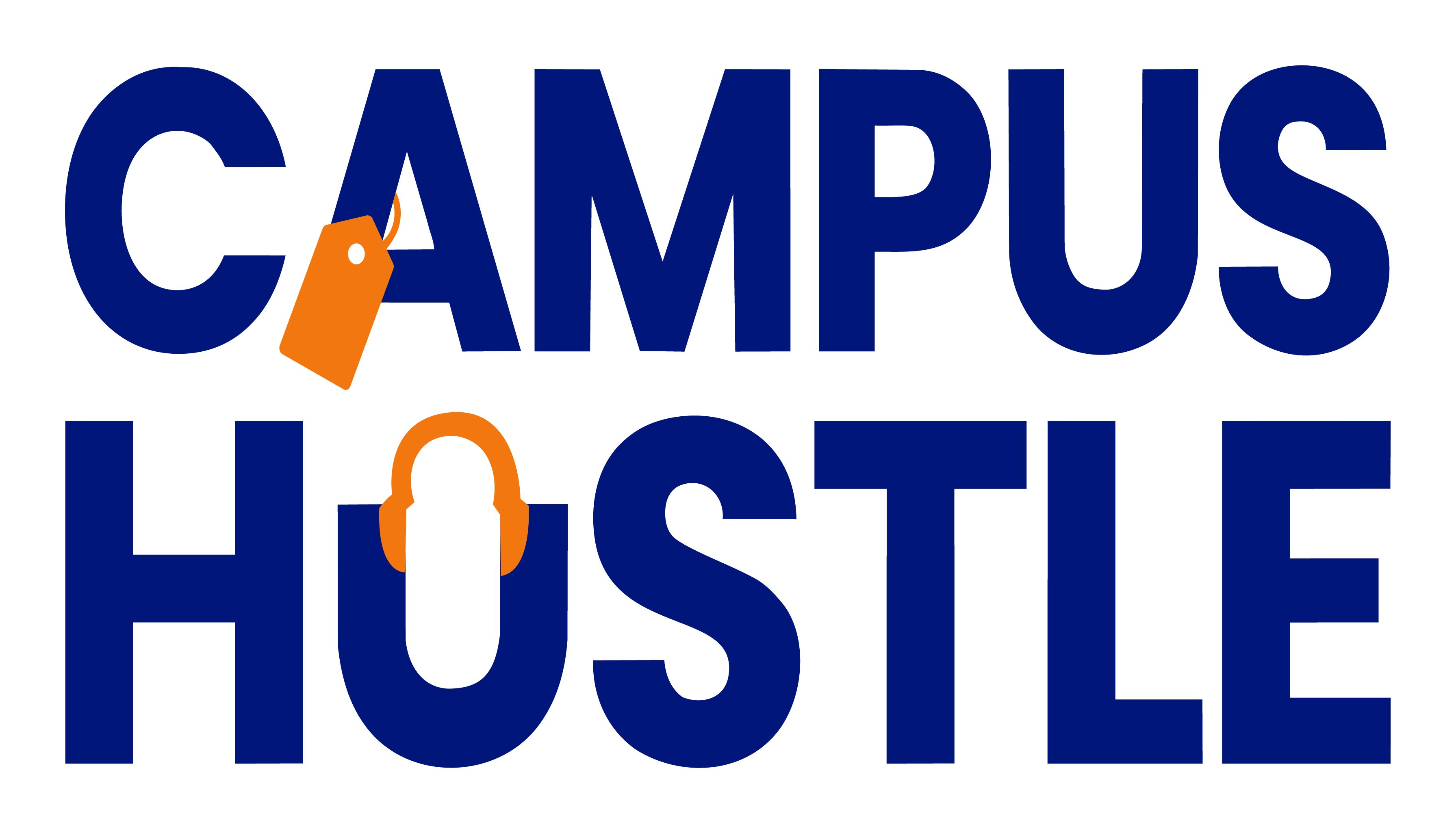 Campus Hustle navy and orange logo